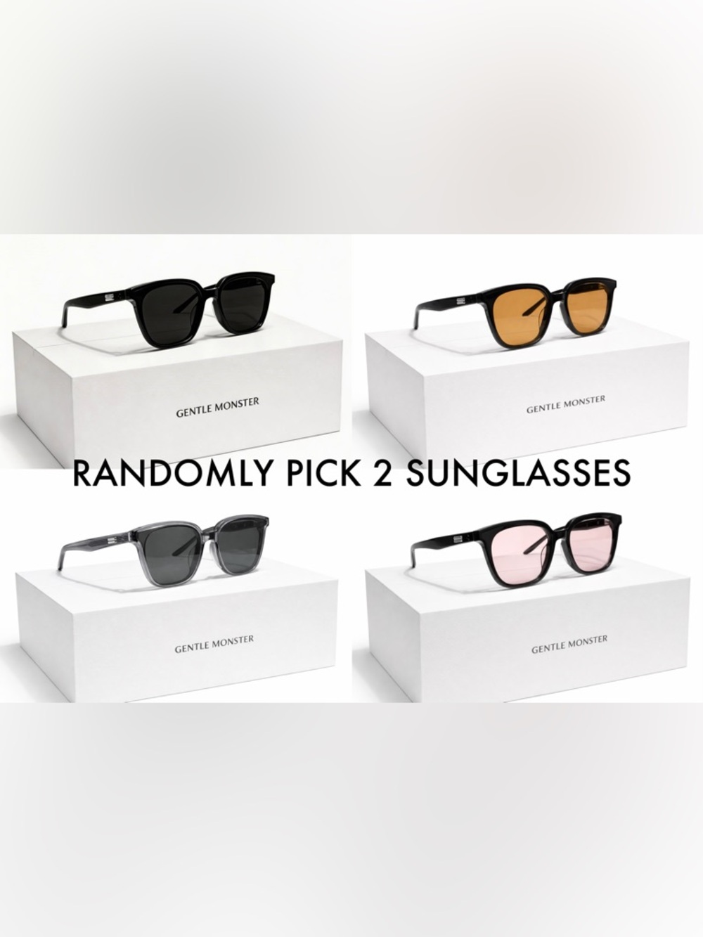 GENTLE MONSTER Sunglasses Set – Black & Pink & Brown & Gray